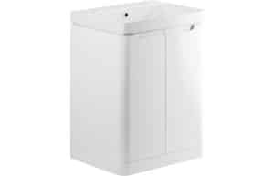 Lambra 600mm 2 Door Floor Standing Basin Unit - White Gloss