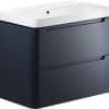 Lambra 800mm 2 Drawer Wall Hung Basin Unit - Matt Indigo
