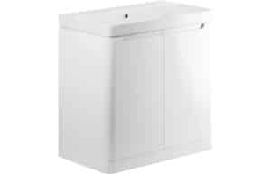 Lambra 800mm 2 Door Floor Standing Basin Unit - White Gloss