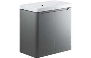 Lambra 800mm 2 Door Floor Standing Basin Unit - Matt Grey