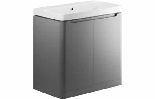 Lambra 800mm 2 Door Floor Standing Basin Unit - Matt Grey