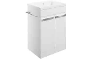 Morina 615mm Floor Standing Basin Unit & Basin - White Gloss