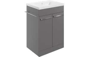 Morina 615mm Floor Standing Basin Unit & Basin - Matt Urban Grey