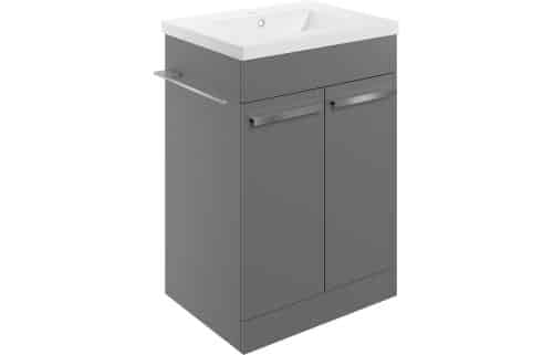 Morina 615mm Floor Standing Basin Unit & Basin - Matt Urban Grey