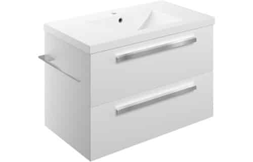 Morina 815mm Wall Hung Basin Unit & Basin - White Gloss