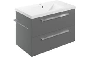 Morina 815mm Wall Hung Basin Unit & Basin - Matt Urban Grey