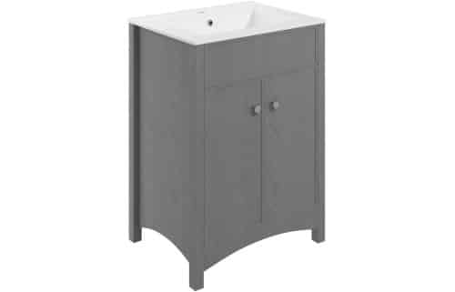 Lucia 610mm Basin Unit w/Basin - Grey Ash