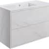 Perla 900mm 2 Drawer Wall Hung Basin Unit Inc. Basin - Marble