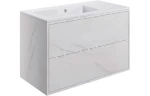 Perla 900mm 2 Drawer Wall Hung Basin Unit Inc. Basin - Marble