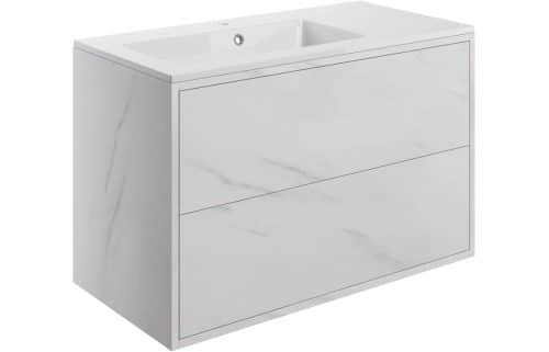 Perla 900mm 2 Drawer Wall Hung Basin Unit Inc. Basin - Marble