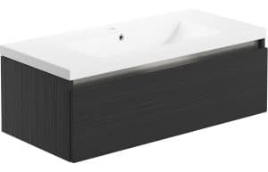 Carino 815mm 1 Drawer Wall Hung Basin Unit Inc. Basin - Graphitewood