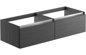 Carino 1200mm Wall Hung Basin Unit Run (No Top) - Graphitewood