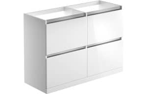 Carino 1200mm Floor Standing Basin Unit Run (No Top) - White Gloss
