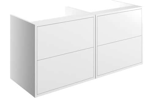 Perla 1200mm Wall Hung Basin Unit Run (No Top) - Matt White