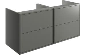 Perla 1200mm Wall Hung Basin Unit Run (No Top) - Matt Grey