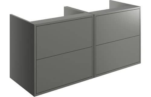 Perla 1200mm Wall Hung Basin Unit Run (No Top) - Matt Grey