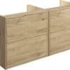 Perla 1200mm Wall Hung Basin Unit Run (No Top) - Havana Oak