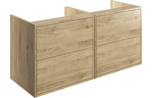 Perla 1200mm Wall Hung Basin Unit Run (No Top) - Havana Oak