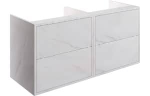 Perla 1200mm Wall Hung Basin Unit Run (No Top) - Marble