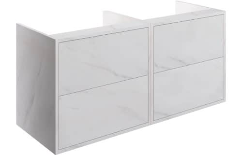 Perla 1200mm Wall Hung Basin Unit Run (No Top) - Marble