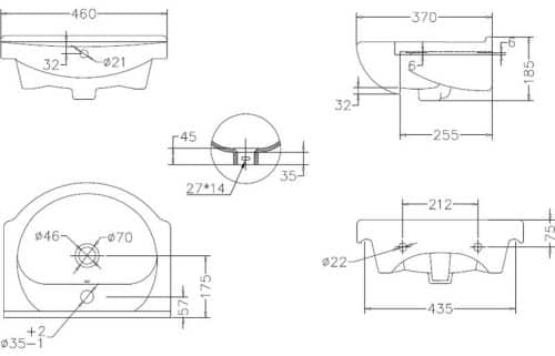 Vista 450mm Basin Unit & Basin - White Gloss - Image 2