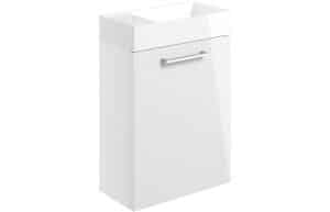 Volta 410mm Wall Hung 1 Door Basin Unit w/Basin - White Gloss