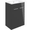 Volta 610mm Floor Standing 2 Door Basin Unit w/Basin - Anthracite Gloss