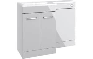 Venosa 1100mm Floor Standing LH L-Shape Pack w/Basin - Grey Gloss