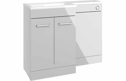 Venosa 1100mm Floor Standing RH L-Shape Pack w/Basin - Grey Gloss