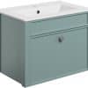 Lucia 605mm Wall Unit (exc. Basin) - Sea Green Ash