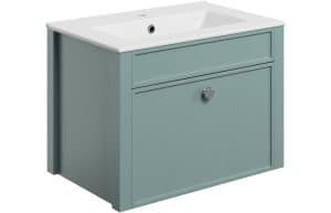 Lucia 605mm Wall Unit (exc. Basin) - Sea Green Ash