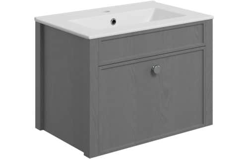 Lucia 605mm Wall Unit & Basin - Grey Ash