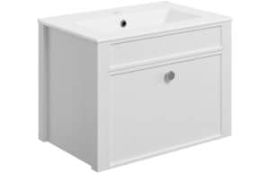 Lucia 605mm Wall Unit (exc. Basin) - Satin White Ash