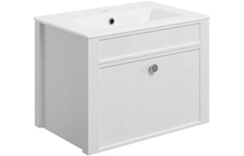 Lucia 605mm Wall Unit & Basin - Satin White Ash
