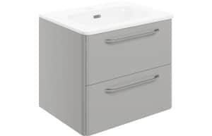 Gatsby 610mm 2 Drawer Wall Unit & Basin - Grey Gloss