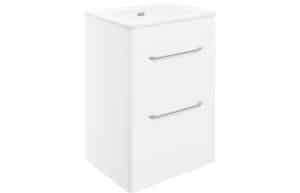 Gatsby 610mm 2 Drawer Floor Unit & Basin - White Gloss