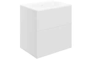 Statement 610mm 2 Drawer Wall Unit & Basin - Matt White