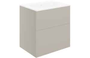Statement 610mm 2 Drawer Wall Unit & Basin - Matt Latte