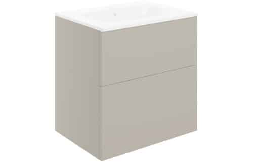 Statement 610mm 2 Drawer Wall Unit & Basin - Matt Latte