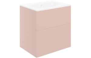 Statement 610mm 2 Drawer Wall Unit & Basin - Matt Antique Rose