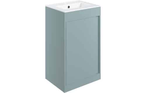 Elements 510mm Floor Standing Unit Inc. Basin - Matt Sea Green