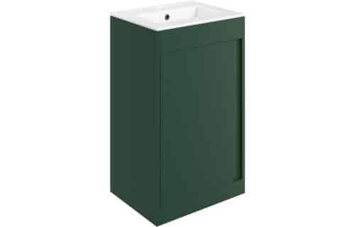 Elements 510mm Floor Standing Unit Inc. Basin - Matt Conifer Green
