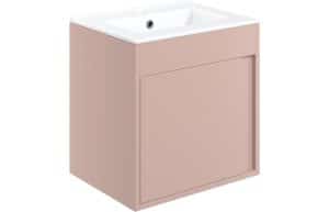 Elements 510mm Wall Hung Unit Inc. Basin - Matt Antique Rose