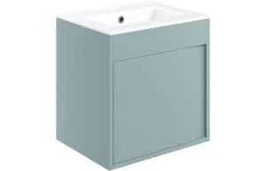 Elements 510mm Wall Hung Unit Inc. Basin - Matt Sea Green