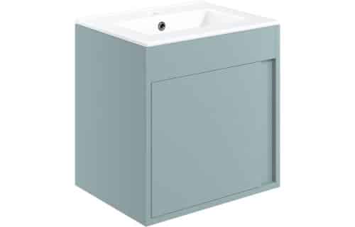 Elements 510mm Wall Hung Unit Inc. Basin - Matt Sea Green