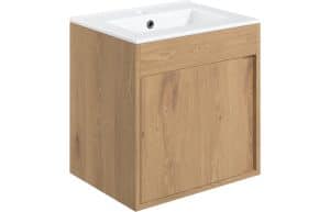 Elements 510mm Wall Hung Unit Inc. Basin - Seville Oak
