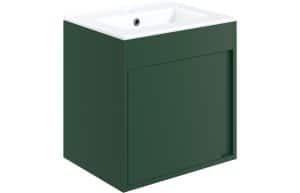 Elements 510mm Wall Hung Unit Inc. Basin - Matt Conifer Green
