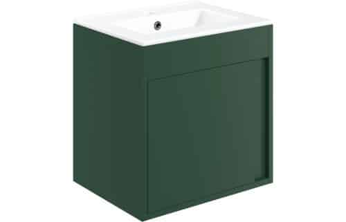 Elements 510mm Wall Hung Unit Inc. Basin - Matt Conifer Green