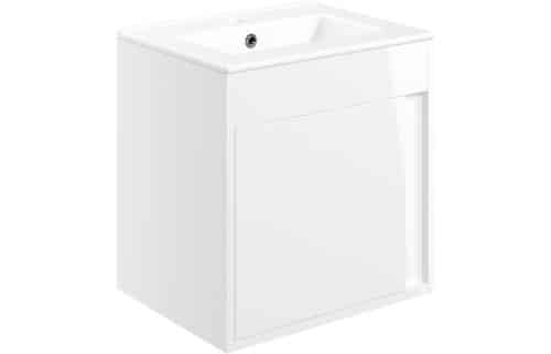 Elements 510mm Wall Hung Unit Inc. Basin - White Gloss