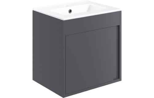 Elements 510mm Wall Hung Unit Inc. Basin - Matt Graphite Grey